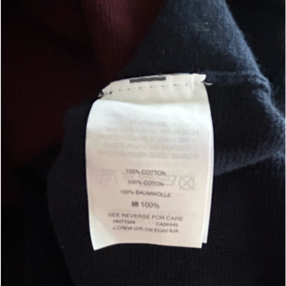 J. Crew Colorblock Crewneck Hi Low Sweater Maroon Tan Navy Size XS - Picture 6 of 10